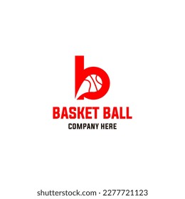 Our Combination Letter B With Basket Ball Sport Creativity Element Emblem Design Vector Logo