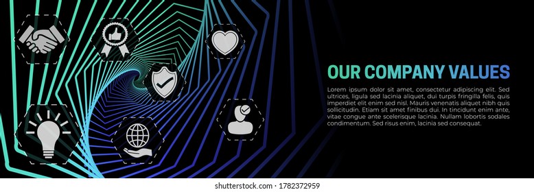 Our Company Values Abstract Modern Banner Background Vector