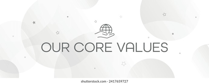 Our core values sign on white background