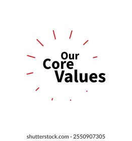 our core values text information sign