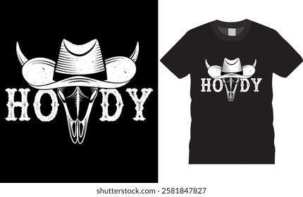 Our Cowboy Howdy T-Shirt features bold western typography and classic cowboy details like lassos or hats. Soft, durable, and perfect for rodeos, concerts or everyday wear. Available in multiple colors