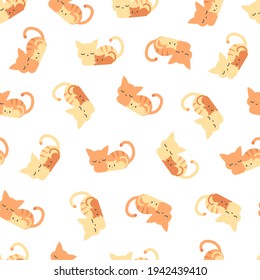 Our Cute Family Cat Pet Vector Graphic Cartoon Seamless Pattern can be use for background and apparel design