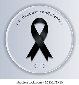 Our Deepest Condolences. Condolence Card Design For Someone Mourning The Death Of Their Loved Ones.