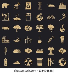 Our ecology icons set. Simple style of 36 our ecology vector icons for web for any design