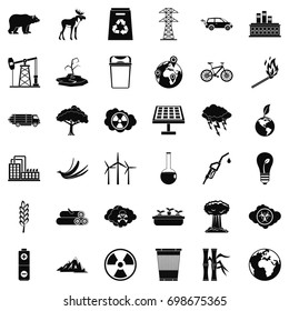 Our ecology icons set. Simple style of 36 our ecology vector icons for web isolated on white background