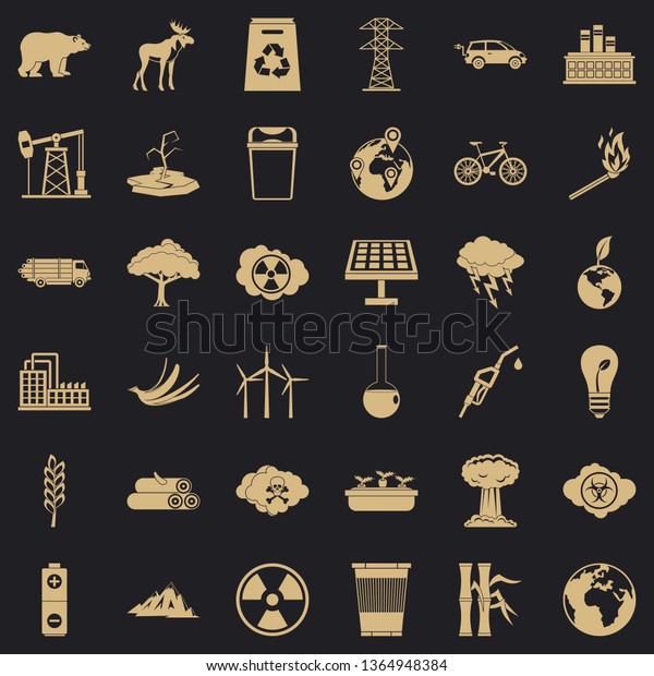 Our ecology icons set. Simple style of\
36 our ecology vector icons for web for any\
design