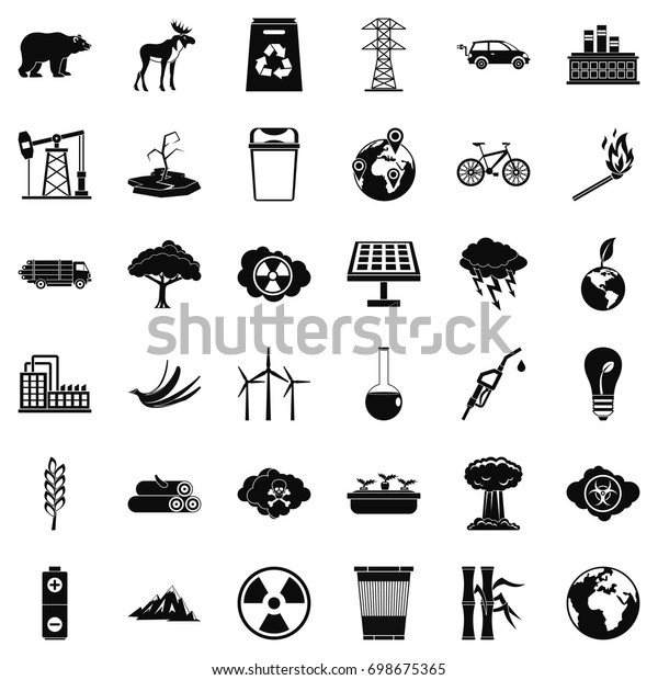 Our ecology icons set.\
Simple style of 36 our ecology vector icons for web isolated on\
white background