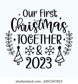 Our First Christmas Ornament 2023 bundle in Our New Home illustration