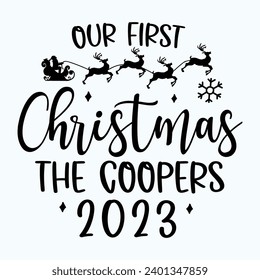 Our First Christmas Ornament 2023 bundle in Our New Home illustration