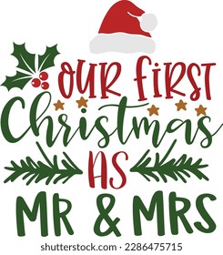 Our First Christmas svg, Our 1st Christmas svg, First Christmas svg, Newlyweds Christmas Ornament, Ornament svg, png eps svg