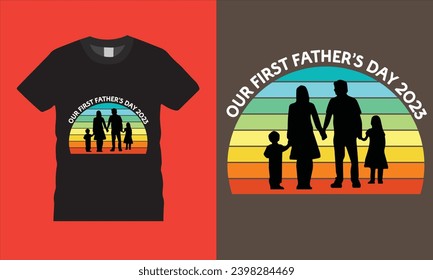Unser erster Vatertag 2023 - T-Shirt Design, Vektorgrafik 