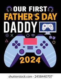 Nuestro Primer Día del Padre Papi 2024, diseño de la camiseta del Día del Padre.