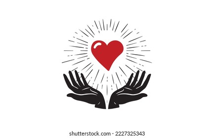 our hearts in our hands themed vector
