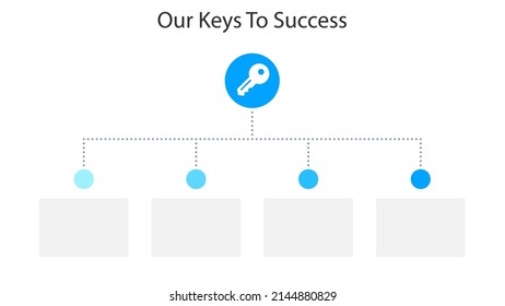 Our Keys To Success slide template. Clipart image