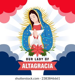 Our Lady of Altagracia. The Day of Dominican Republic illustration vector background. Vector eps 10