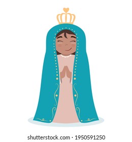 Our Lady of Aparecida, Patron Saint of Brazil. Vector Illustration.