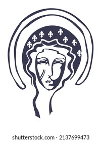 Nuestra Señora de Czestochowa, Madonna Negra. Ilustración Virgen María vector religioso católico