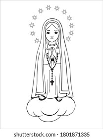 Our lady of Fatima Catholic Illustration virgin Mary vector