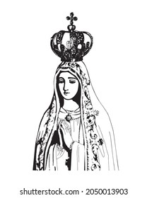 Our Lady of Fatima Illustration Virgin Mary catholic religion vector