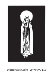 Our Lady of Fatima Illustration Virgin Mary Catholic religious vector