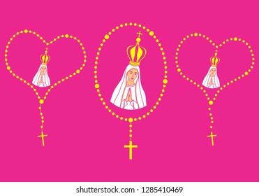 Our Lady of Fatima and rosary.