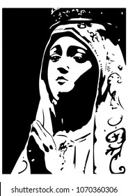 Our lady of Fatima statue vector 