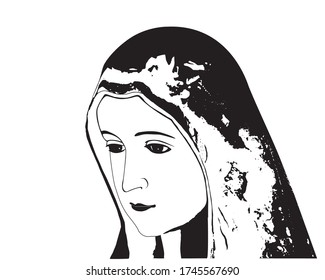 Our Lady of Fatima vector Catholic virgin Mary Illustration