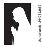 Our Lady of Fatima Vector Virgin Mary  Catholic religious Illustration 