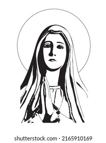 Our Lady Of Fatima Vector Virgin Mary Catholic Religious Illustration