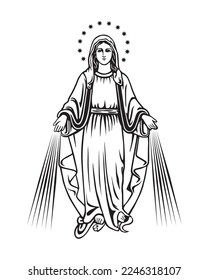 Our Lady of grace Catholic religious Virgin Mary Vector