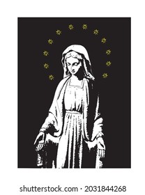 Our Lady of grace Illustration Virgin Mary catholic religious vector