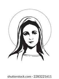Our Lady of grace vector Catholic Virgin Mary Illustration