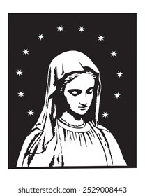 Our Lady of Grace Vector Virgin Mary Catholic religious Illustration