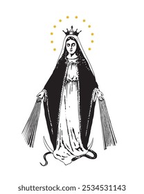 Our Lady of Grace Vector Virgin Mary Catholic religious Illustration