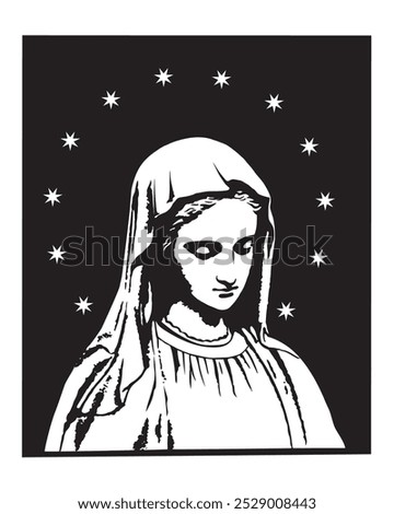 Our Lady of Grace Vector Virgin Mary Catholic religious Illustration