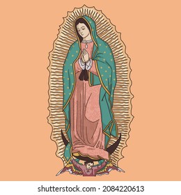 Our Lady of Guadalupe Colored Vector Illustration