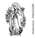 Our Lady of Guadalupe Illustration Virgin Mary Catholic religious vector