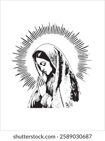 Our Lady of Guadalupe Illustration Virgin Mary Catholic religious vector