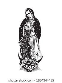 our lady Guadalupe Mexican Illustration catholic vector