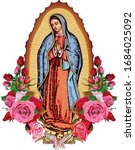 Our Lady Guadalupe with poster roses