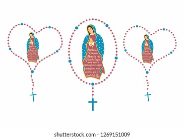 Our Lady of Guadalupe and rosary.