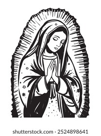 Our Lady of Guadalupe vector Virgin Mary Catholic religious Illustration 