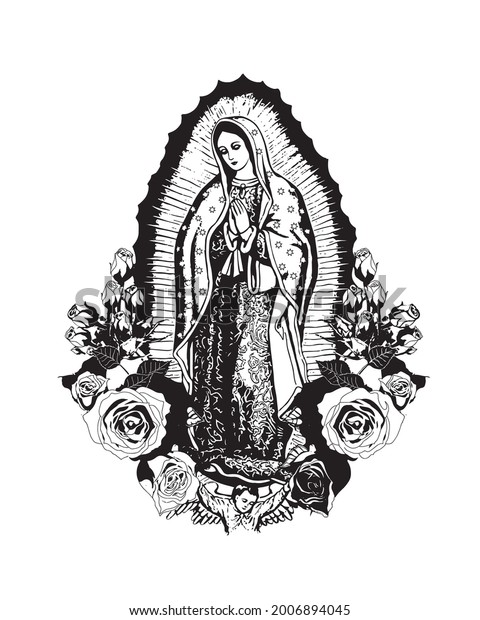 Our Lady Of Guadalupe Vector Virgin Mary Catholic Religious Illustration