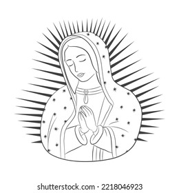 Virgen Mexicana De Guadalupe - Vector Del Color Ilustración del Vector -  Ilustración de méxico, editable: 32541406