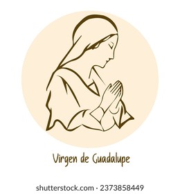 Our Lady of Guadalupe. Virgin of Guadalupe. Virgen de Guadalupe. Vector design. 