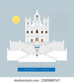 Our Lady of the Immaculate Conception Church - Panaji - Goa - Stock Illustration as EPS 10 File 