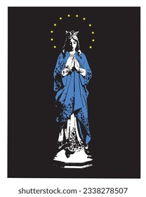 Our Lady Immaculate conception Illustration Virgin Mary Vector