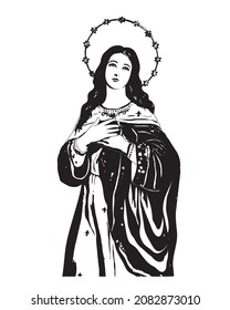 Our Lady of Immaculate conception Virgin Mary Illustration catholic religious vector