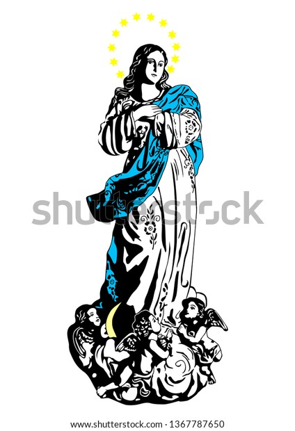 Image Vectorielle De Stock De Notre Dame Immaculee Conception Vierge Marie