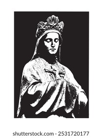 Our Lady of La Salette Vector Virgin Mary Catholic religious Illustration